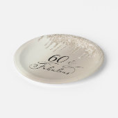 60素晴らしいグリッター金ゴールド誕生日パーティー ペーパープレート (アングル)