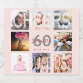 60素晴らしいバラ金ゴールド写真コラージュ スパークリングワインラベル (シングルラベル)