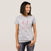 60素晴らしいピンク名前をカスタムする60誕生日プレゼント Tシャツ (正面フル)