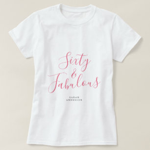60素晴らしいピンク名前をカスタムする60誕生日プレゼント Tシャツ