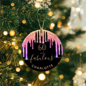 60素晴らしい誕生日の黒い虹のグリッター輝き セラミックオーナメント