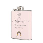 60素晴らしい誕生日バラ金ゴールド赤面ピンク名 フラスク (左)