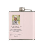 60素晴らしい誕生日バラ金ゴールド赤面写真 フラスク (裏面)