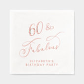 60素晴らしい誕生日パーティーバラ金ゴールド 箔ナプキン (正面)