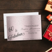 60素晴らしい赤面ピンクグリッター誕生日パーティー 招待状