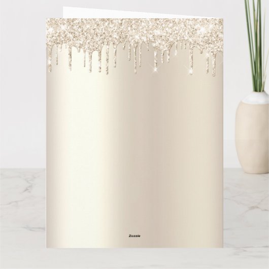 60素晴らしい金ゴールドグリッター誕生日パーティー カード (裏面)