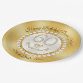 60素晴らし番目の誕生日紙プレート, パーソナライズされた ペーパープレート (アングル)