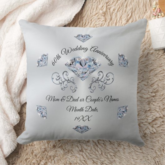 60素晴らし結婚周年記念品 クッション (ブランケット)