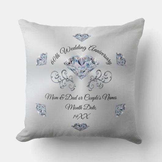 60素晴らし結婚周年記念品 クッション (正面)