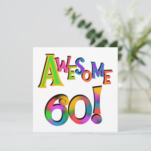 60素晴らし誕生日Tシャツとギフト カード (スタンド正面)