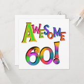 60素晴らし誕生日Tシャツとギフト カード (正面/裏面インサイチュ)