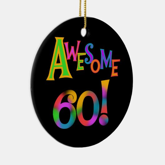 60素晴らし誕生日Tシャツとギフト セラミックオーナメント (右)