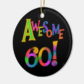 60素晴らし誕生日Tシャツとギフト セラミックオーナメント (左)
