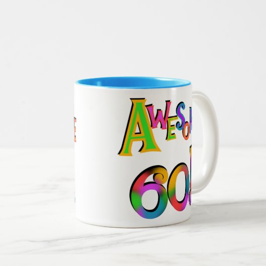 60素晴らし誕生日Tシャツとギフト ツートーンマグカップ (正面右)