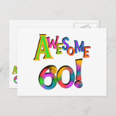 60素晴らし誕生日Tシャツとギフト ポストカード (正面/裏面)