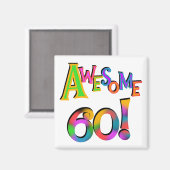 60素晴らし誕生日Tシャツとギフト マグネット (正面/裏面)