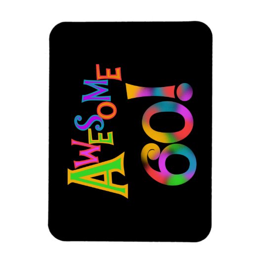 60素晴らし誕生日Tシャツとギフト マグネット (縦)