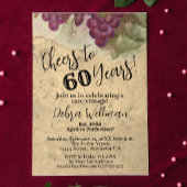 60素朴応援から60ワインをテーマにした誕生日 招待状