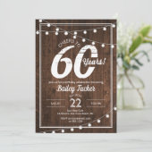 60素朴番目の誕生日とString Lightsパーティー 招待状 (スタンド正面)