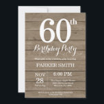 60素朴番目の誕生日招待状 招待状<br><div class="desc">60素朴番誕生日招待状。木目素朴背景ヴィンテージレトロ誕生日。大人誕生日。男性または女性のBday招待状。第15回16回18回20回21回30回50回70回80回90回100回、年齢は問わない。さらにカスタマイクリックズを行う場合はカスタマイズ、「IT」ボタンをクリックし、このテンプレートを変更するために当社のデザインツールを使用する。</div>