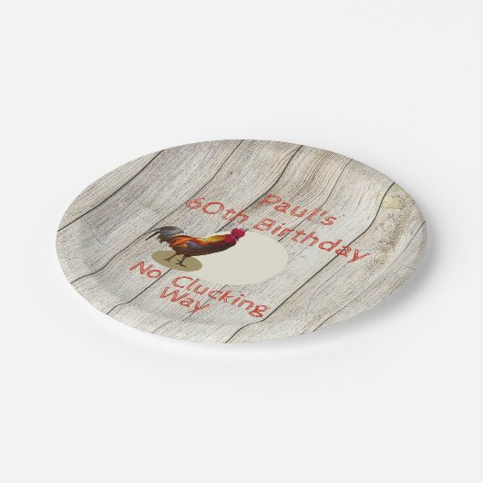 60素朴番誕生日鶏のおもしろいカスタム ペーパープレート (アングル)