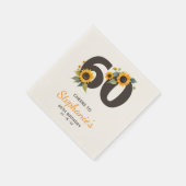 60素朴誕生日ナプキンス – ひまわりテーマ スタンダードカクテルナプキン (角)