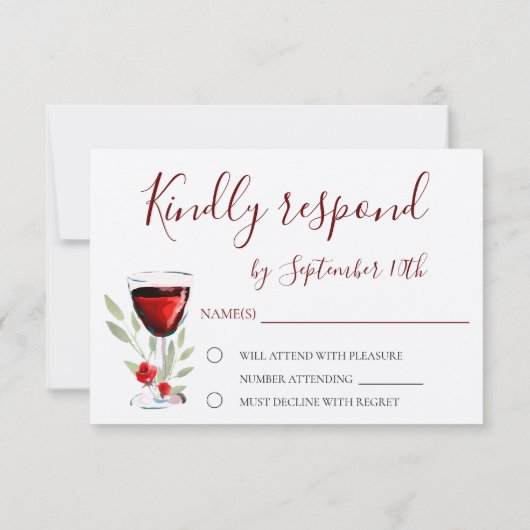 60素朴th誕生日レッドワインパーティークラフト 出欠カード (裏面)