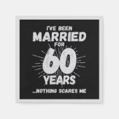 60結婚した年おもしろい60周年 スタンダードカクテルナプキン (正面)