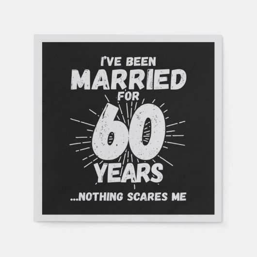 60結婚した年おもしろい60周年 スタンダードカクテルナプキン (正面)
