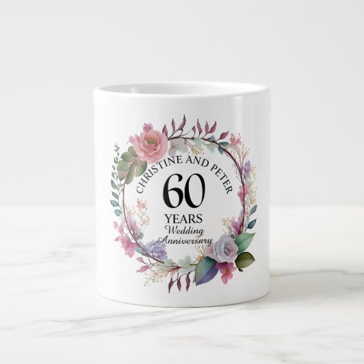 60結婚年のフローラ ジャンボコーヒーマグカップ (正面)