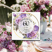 60結婚年の金ゴールド・フレームバラ スタンダードカクテルナプキン