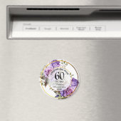 60結婚年の金ゴールド・フレームバラ マグネット (インサイチュ (食洗機))