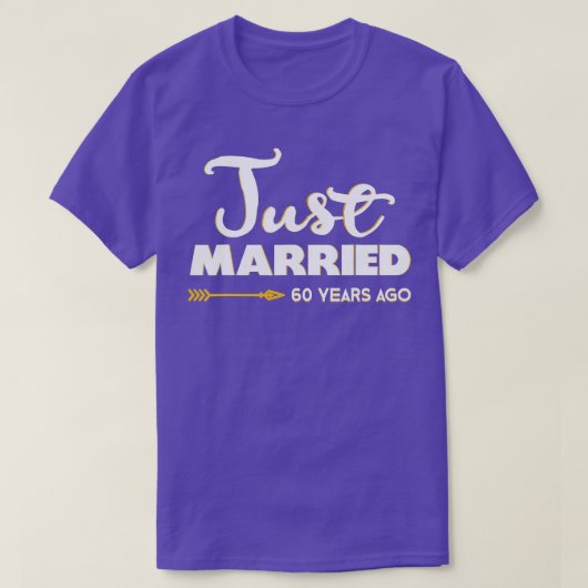60結婚年前の記念たった今結婚しました Tシャツ (デザイン正面)