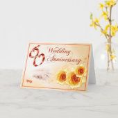 60結婚記念日 カード (黄色い花)