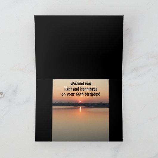 60誕生日あなたの光を輝かせサンバイブル引用文 カード (内部)