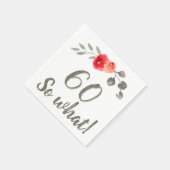 60誕生日おもしろいことわざ水彩フローラ女性 スタンダードカクテルナプキン (角)