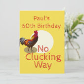 60誕生日おもしろいチキン招待状 招待状 (スタンド正面)