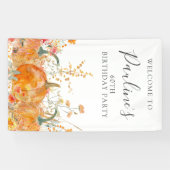 60誕生日かぼちゃ山花垂直屋外 横断幕 (横)