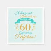 60誕生日が年齢と共に向上 スタンダードカクテルナプキン (正面)