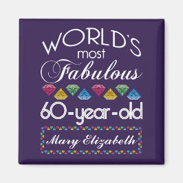 60誕生日で最も素晴らしいカラフル宝石の紫 マグネット