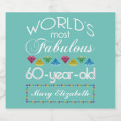 60誕生日で最も素晴らしいカラフル宝石ターコイズ ビールラベル (シングルラベル)