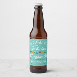 60誕生日で最も素晴らしいカラフル宝石ターコイズ ビールラベル