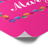 60誕生日で最も素晴らしいカラフル宝石ピンク ポスター (角)