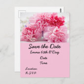 60誕生日とピンクのカーネーション花フローラ ポストカード (正面/裏面)