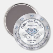 60誕生日のために安くパーソナライズされたパーティ好意、 マグネット (正面/裏面)