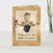 60誕生日の素晴らしい民族漫画 カード (正面)