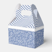 60誕生日の青と白の番号のパターン フェイバーボックス (裏面サイド)