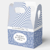 60誕生日の青と白の番号のパターン フェイバーボックス (オープン)