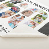 60誕生日の60番目の図形の写真コラージュ シェルパブランケット (3/4)