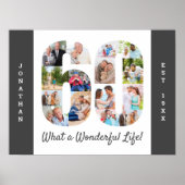 60誕生日の60番目の図形の写真コラージュ ポスター (正面)